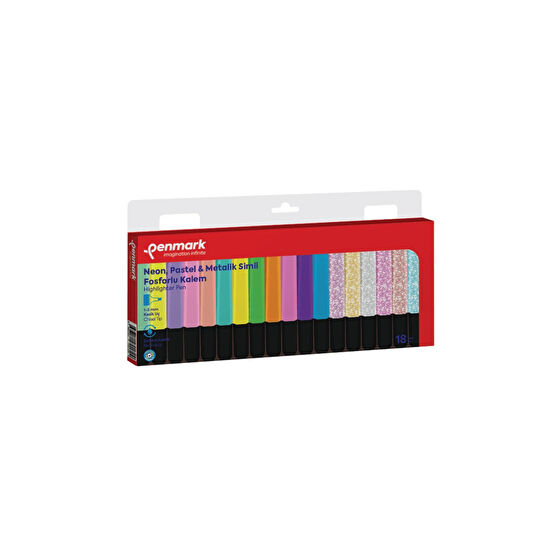 penmark Fosforlu Kalem 18 Li 6 Neon 6 Pastel 6 Simli Fosforlu Kalem Fiyatı