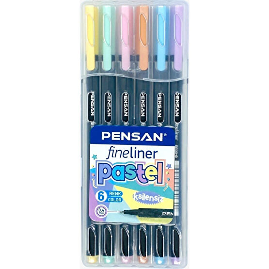 Pensan 6 Farklı Pastel Renk Fineliner 0.4 Mm Ince Uçlu Keçeli Kalem