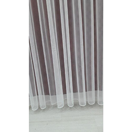 Perde Deposu Düz Kurşunlu Salon Ve Misafir Odalarına Uygun Grek Tül Perde 390 x 260 Beden