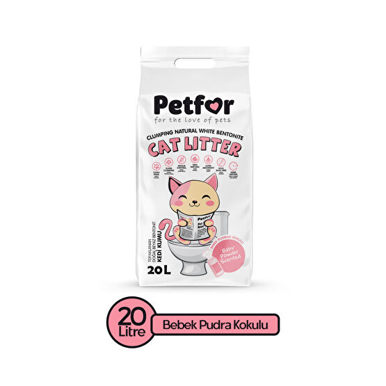 Petfor 20 LT Bebek Pudralı Kedi Kumu