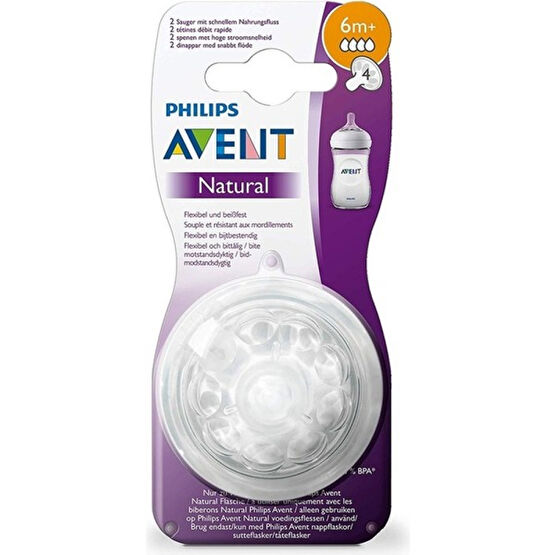Philips Avent Natural Biberon Emziği +6 Ay 2li - Orta Akış Biberon Emziği Fiyatı