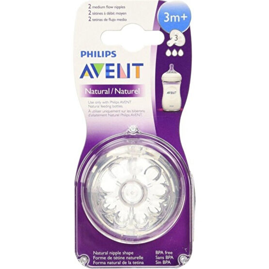 Philips Avent Philips Natural Biberon Emziği 3 Biberon Ucu 3m+ ve 2 Li (3 Delik) Biberon Emziği Fiyatı