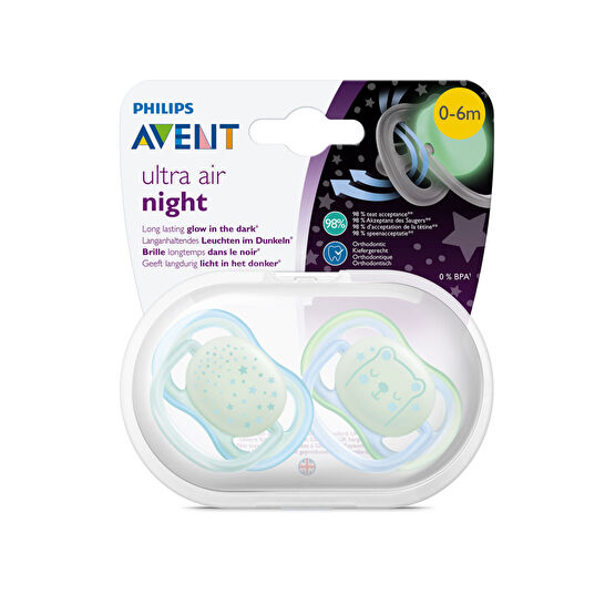 Philips Avent Ultra Air Night 2li Silikon Emzik 0-6 Ay
