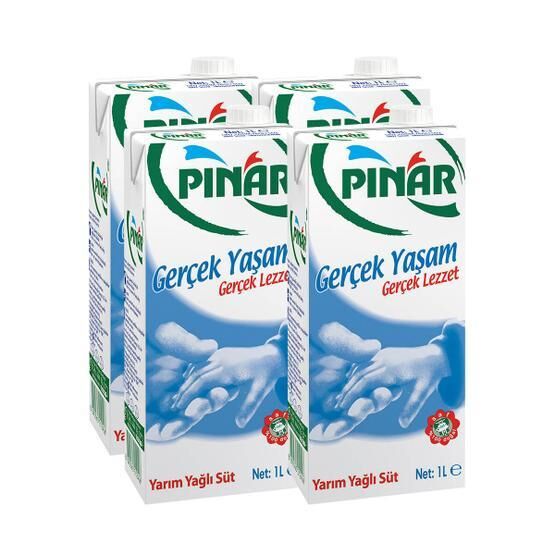 Pınar 4x1 lt Yarım Yağlı Süt