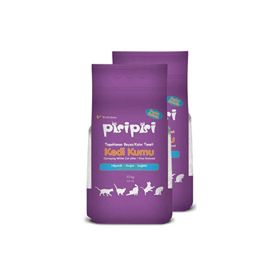 Pisipisi Pisi Pisi Kedi Kumu Pudra Kokulu Ince 10 Kg (2 Lİ AVANTAJ PAKET)