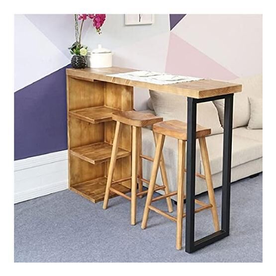 Plus Aksesuar Ahşap Dekoratif Tasarım Çam Renk 140x30x90 cm Çok Amaçlı Raf