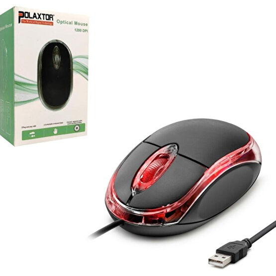 Polaxtor Gym-01 1200 Dpı Işıklı Kablolu Mouse - Siyah Klavye - Mouse Fiyatı
