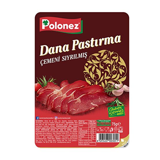 Polonez Çemeni Sıyrılmış Pastırma 75 Gr