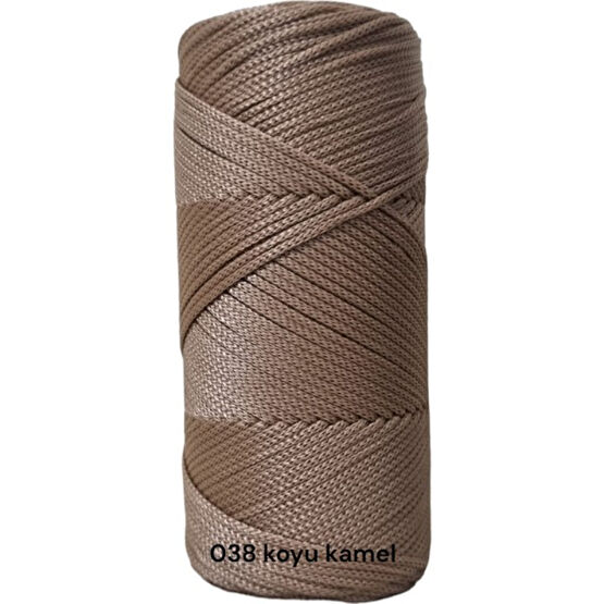 Polyester Makrome Ipi 200GR Makrome Ipi Çanta Ipi Runner Ipi Örgü  Ipi No4 - 1.4mm Makrome Ipi - koyu kamel 038 Oyun & Hobi Fiyatı