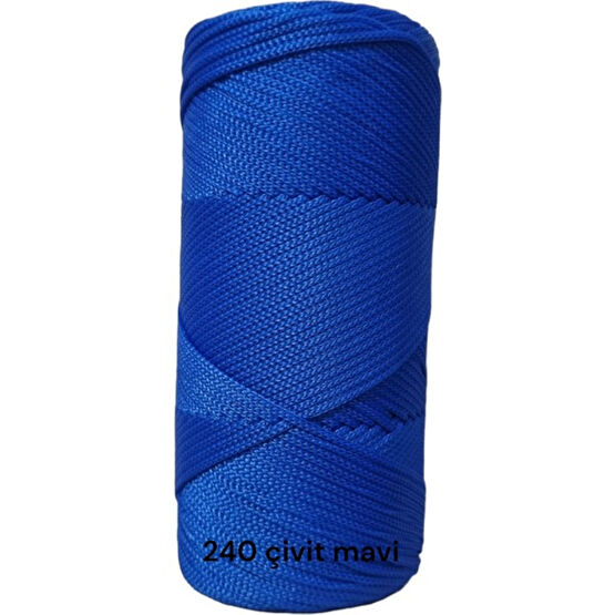 Polyester Makrome Ipi 200GR Makrome Ipi Çanta Ipi Runner Ipi Örgü  Ipi No4 - 1.4mm Makrome Ipi - saks mavi 240 Oyun & Hobi Fiyatı