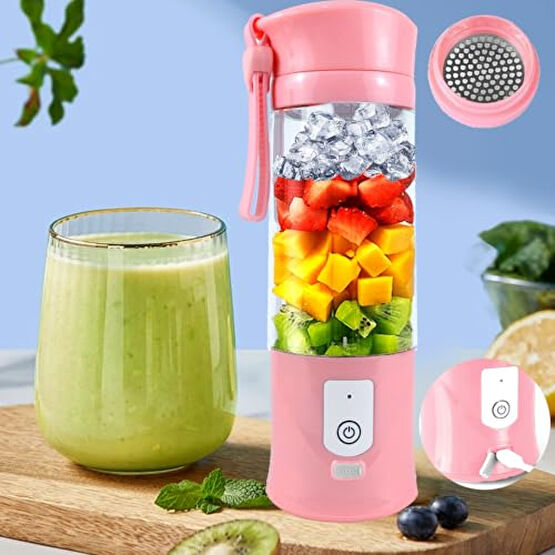 Portable Blender for Smoothies & Shakes -13oz Cordless Personal Small Blender, USB-C Rechargeable & Self Cleaning - Mini Travel Juicer Cup with Stainless Steel Serrated 6 Blade Blenderler Fiyatı