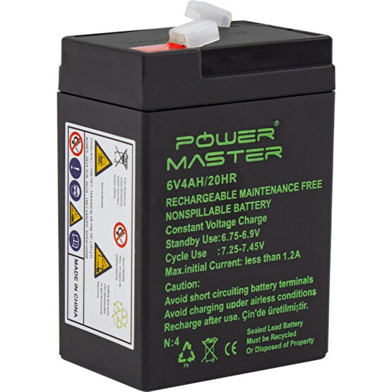 Powermaster 6V-4AH Işıldak Aküsü Kesintisiz Güç Kaynakları (UPS) Fiyatı
