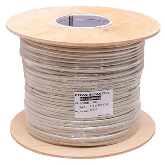 Powermaster Kablo Kamera Cctv 2+1 2 X 0.50 Mm 250 Metre Güvenlik Kamerası Kablosu Fiyatı