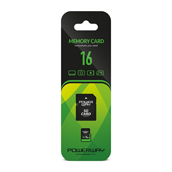 POWERWAY 16 GB Hafıza Kartı Adaptör Dahil Bellek & Depolama Aygıtları Fiyatı