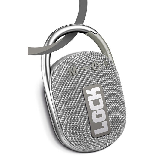 POWERWAY Lock Gümüş Taşınabilir Bluetooth Hoparlör Ses Bombası Kilit Özellikli Yüksek Ses Gücü Bluetooth Hoparlör Fiyatı