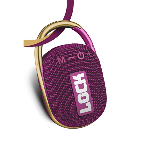 POWERWAY Lock Mor Taşınabilir Bluetooth Hoparlör Kilit Özellikli Yüksek Ses Gücü Bluetooth Hoparlör Fiyatı
