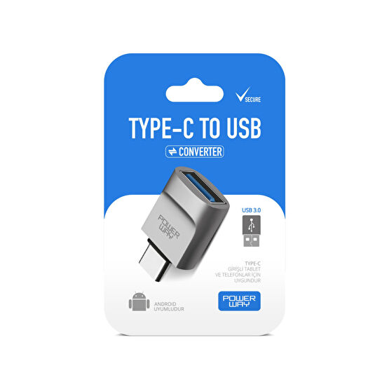 POWERWAY Type-c To Usb 3.0 (yüksek Hızlı) Veri Aktarımı Otg Çevirici Dönüştürücü Adaptör