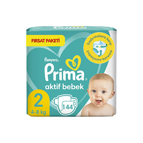Prima Bb Aktif Bebek 2 Beden 144 Adet Aylık Fırsat Paketi