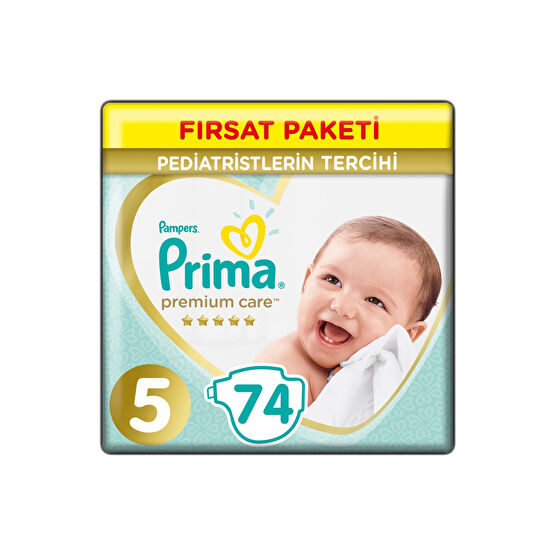 Prima Bebek Bezi Premium Care 5 Beden 74 Adet Junior Fırsat Paketi Bebek Bezi Fiyatı