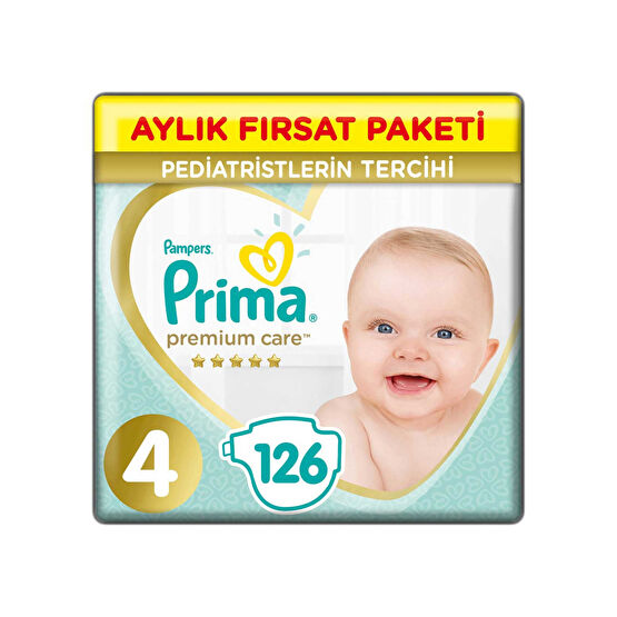 Prima Premium Care Bebek Bezi Aylık Fırsat Paketi 126'lı No:4