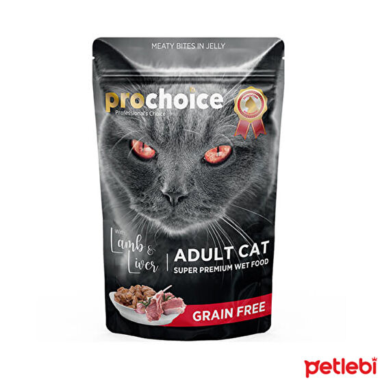ProChoice Pouch Jöle İçinde Kuzulu ve Ciğerli Tahılsız Yetişkin Kedi Konservesi 85gr Evcil Hayvan Ürünleri Fiyatı