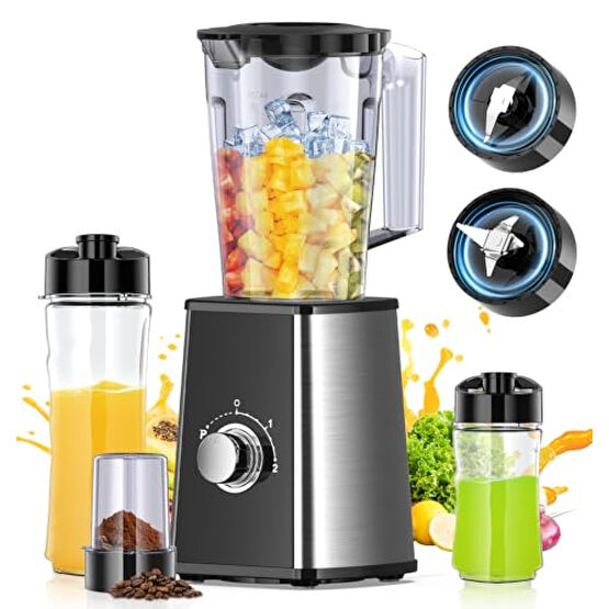 PSIIDAN Blenders for Smoothies, Smoothie Blender, Personal Smoothies and Shakes Maker, with Coffee Grinder and 2 To-Go Cups, Countertop Blender for Kitchen, BPA Free Mutfak Robotları Fiyatı