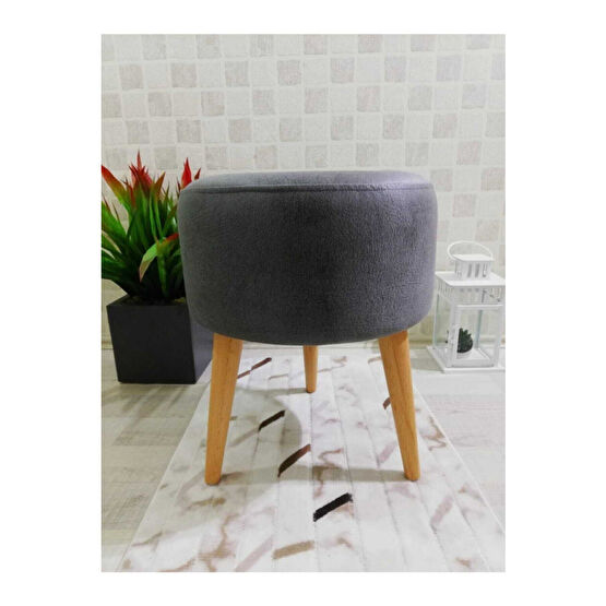 PufyHome Yüksek Ayaklı Gri Dekoratif Puf Puf Fiyatı
