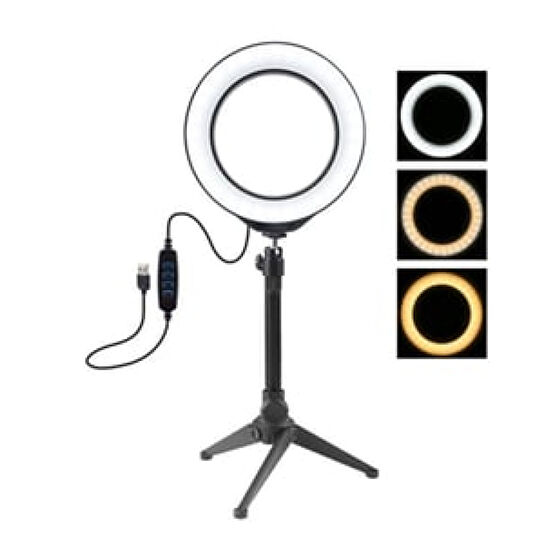 PULUZ 6.2CM PKT3032 Led Işık 16cm Stand Youtuber,Canlı Yayın Selfie TikTok Makeup Selfie - Özçekim Çubuğu Fiyatı