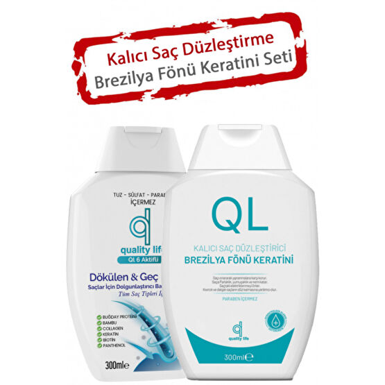 Ql Brezilya Fonu Keratini Seti (Tuzsuz Sampuan Ve Brezilya Fonu Keratini) - Kalici Sac Duzlestirme Wax Fiyatı