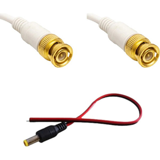 qromax 2x Kablolu Bnc Konnektör ve 1x Power Jak Cctv Güvenlik Kamerası Için Güvenlik Kamerası Kablosu Fiyatı
