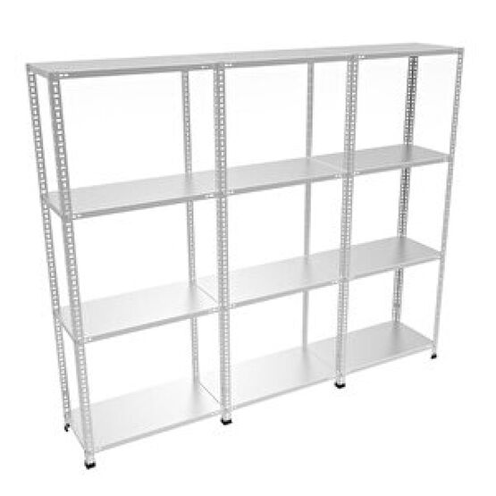 Rafburada ® 4 Katlı 3'lü Bitişik Galvaniz Çelik Raf. Depo Rafı 31x93-1.50 Mm-100 Cm İşçi Dolapları Fiyatı