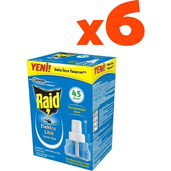 Raid  Elektro Likit Yedek 35 ml 6'lı Set Sinek-Kene-Haşere Kovucu Fiyatı