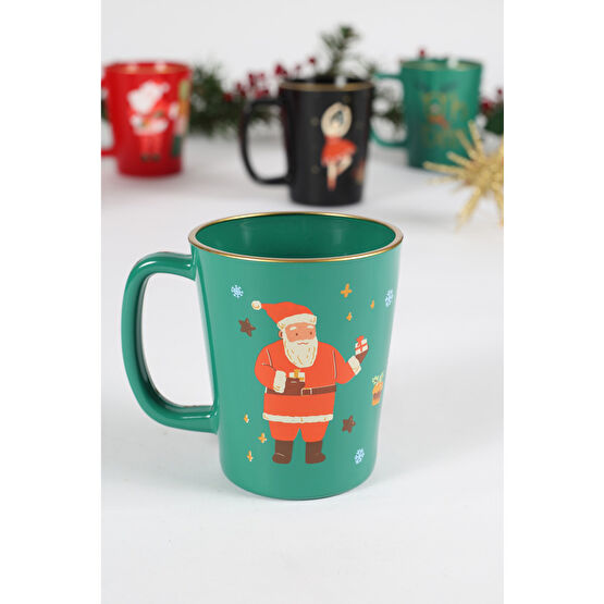 Rakle Christmas Noel Baba Baskılı Hediye Kupa Yeşil 300 cc Kupa Fiyatı