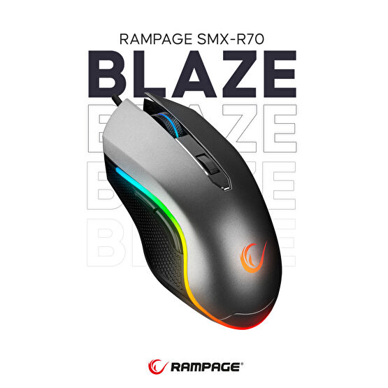 Rampage Smx-r70 Blaze Usb 6400dpi Rgb Macrolu Profesyonel Gaming Oyuncu Mouse Oyuncu Mouse Fiyatı