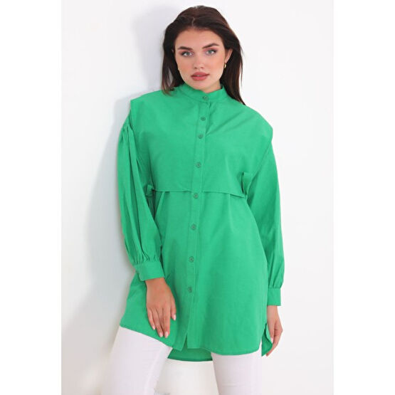 Rays Yandan Bağlamalı Tunik Benetton Yeşili Tunik Fiyatı
