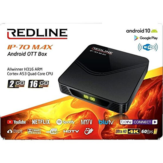 Redline Ip-70 Max Android 10 TV Box 2GB/16GB - Siyah Ev Sinema Receiverları Fiyatı