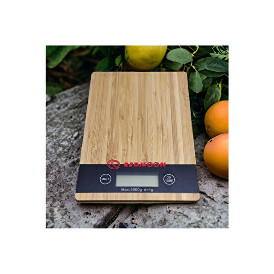 REDMOON Ahşap Lüks Dijital Ekranlı 5 Kg 1 Gr Çok Şık Hassas Elektronik Mutfak Terazisi Mutfak Tartıları / Terazileri Fiyatı