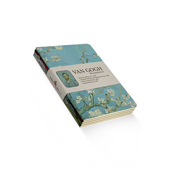 retronote Van Gogh 4lü Defter Seti 2 - Blooming Series - Çizgisiz - 64 Sayfa - 14x21cm Defter Fiyatı