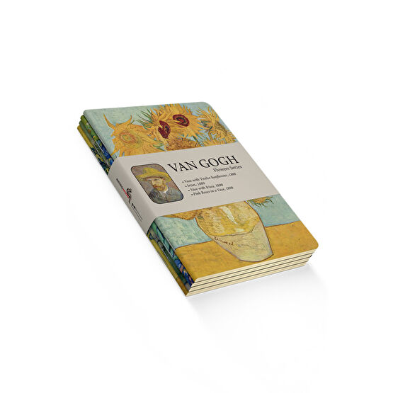 retronote Van Gogh 4lü Defter Seti 3 - Flowers Series - Çizgisiz - 64 Sayfa - 14x21 Cm Defter Fiyatı