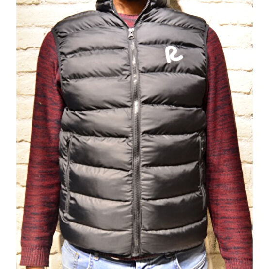 Rewitec Fermuar Kapamalı Kapüşonlu Slim Fit Şişme Yelek Erkek Erkek Yelek Fiyatı