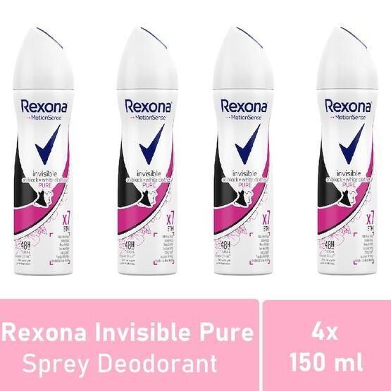 Rexona Invisible Black White Pure 4x150 ml Kadın Deodorant