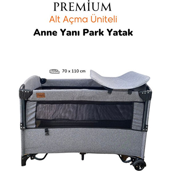 Reyo Premium Anne Yanı Park Yatak 70X110 cm Gri Park Yatak / Oyun Parkı Fiyatı