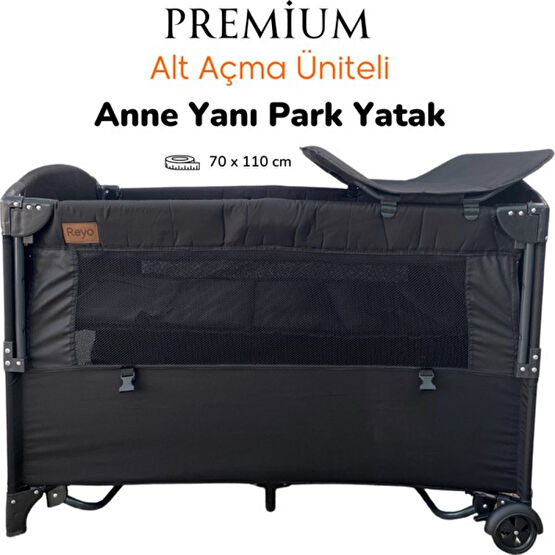 Reyo Premium Anne Yanı Park Yatak 70X110 cm Siyah Park Yatak / Oyun Parkı Fiyatı