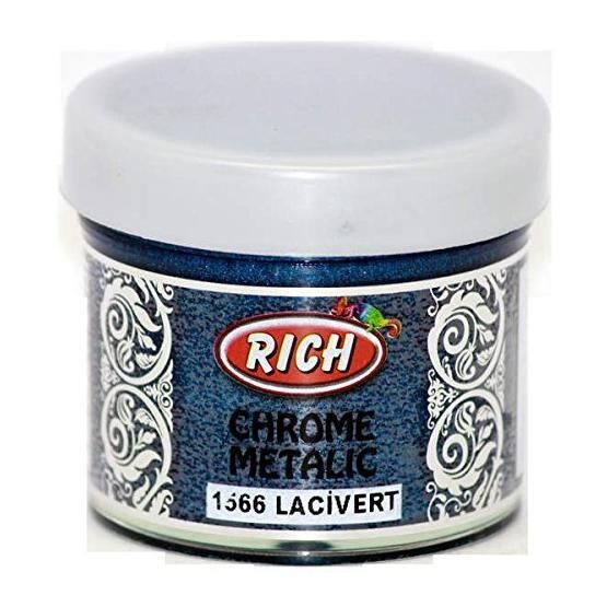Rich Chrome 1566 Lacivert 60 cc Metalik Extra Simli Sedefli Boya