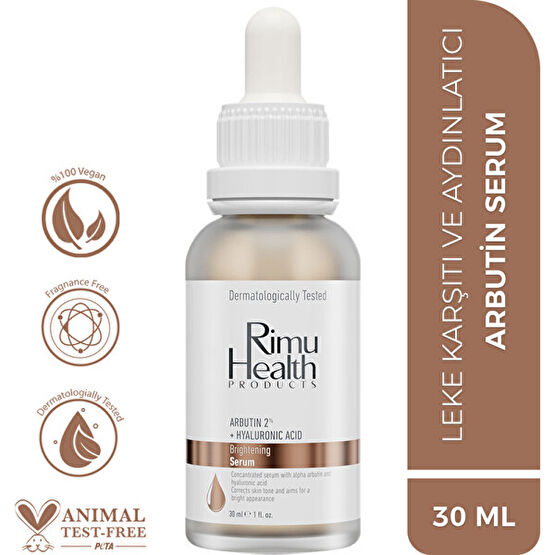 Rimu Health Products Cilt Tonu Eşitleyici ve Lekeli Ciltler Için Yüz Serumu 30 ml ( Arbutin %2 + Hyaluronic Acid) Leke Kremi Fiyatı