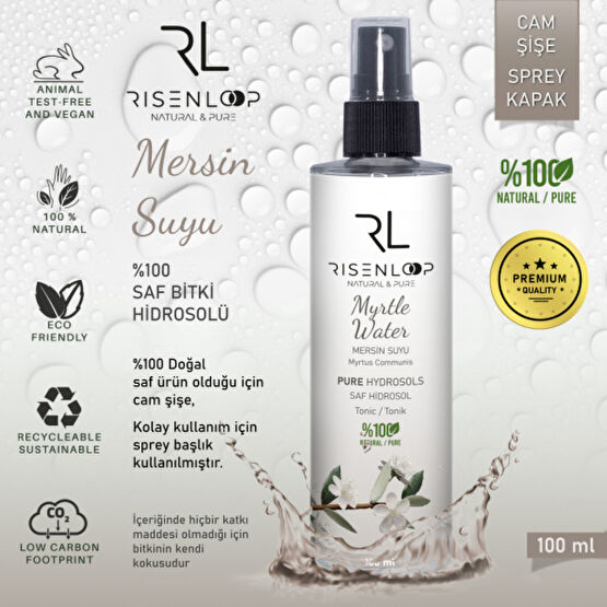 Risenloop Mersin Suyu %100 Saf Dogal Hidrosol Tonik Cam Sise Myrtus Communis 1.Distilasyon 100Ml Kişisel Bakım Gereçleri Fiyatı