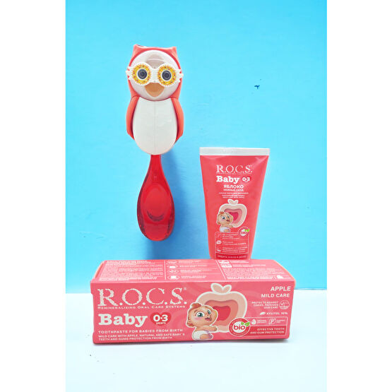 R.O.C.S. Rocs Baby Owl Bakım Seti - Bebek Diş Macunu + Diş Fırçası + Flipper Baykuş Saklama Kabı Bebek Diş Macunu Fiyatı