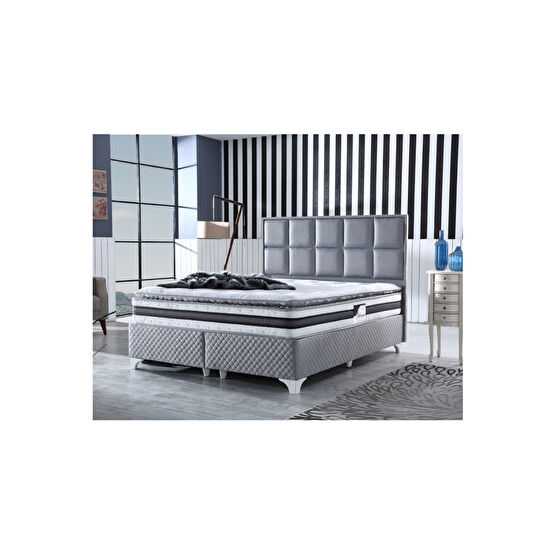 Royal Lüks Bedding Gri Ultra Ortopedik Şehrazat Pedli Paket Yaylı Tavşan Tüyü Kumaş Yatak 100 x 200 Beden Yatak Fiyatı