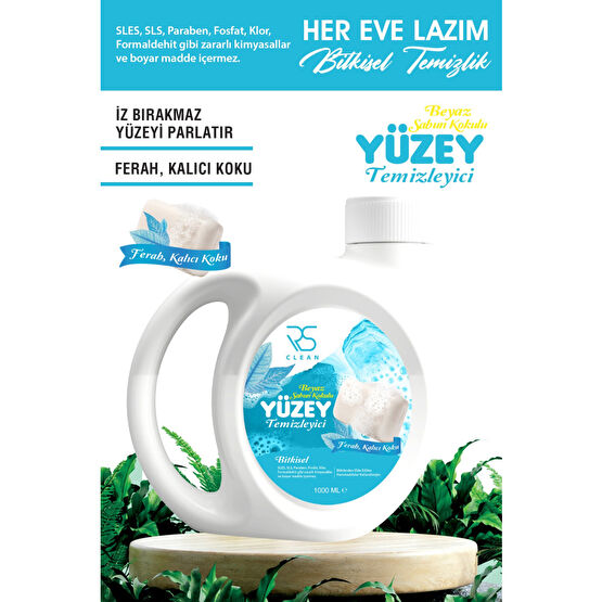 Rs Clean Bitkisel Beyaz Sabunlu Yüzey Temizleyici - 1000 ml Parlatıcı ve Temizleyiciler Fiyatı