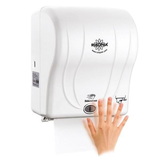 Rulopak R-1301 21 cm Transparan Beyaz Sensörlü Kağıt Havlu Makinesi